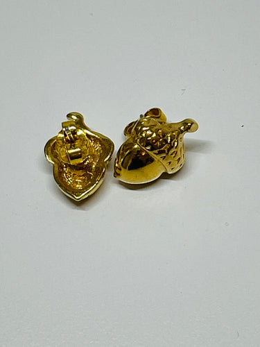 Tiny Gold Acorn Earrings Devil's Details